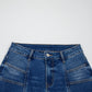Solid Denim Seam Detail High Waist Jeans