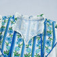 White Floral Print Contrast Trim Tie Neck Blouse