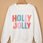 Christmas HOLLY JOLLY Gingham Patchwork Sweatshirt