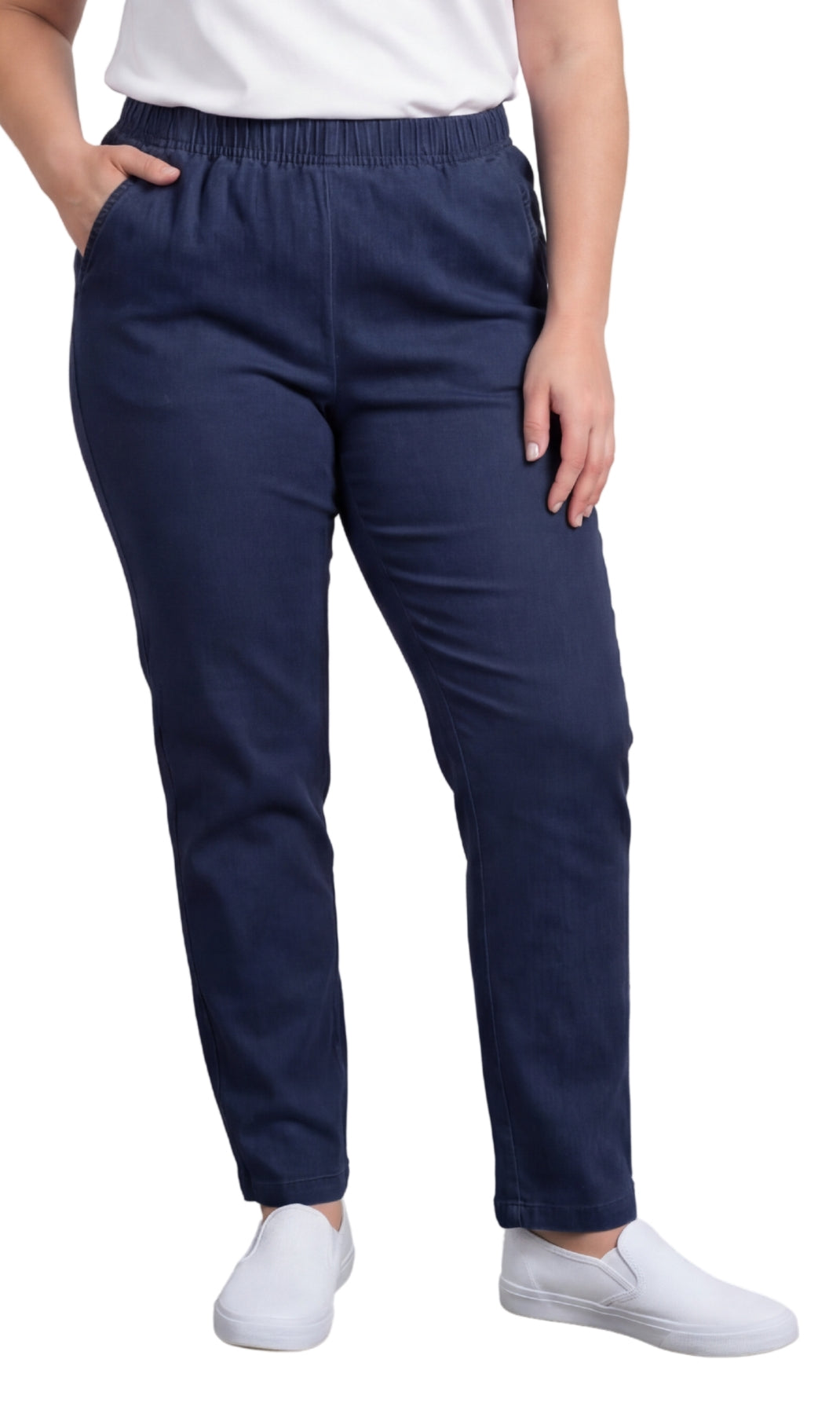 Jean en jean léger à enfiler pour femme — Taille élastique sans fermeture éclair