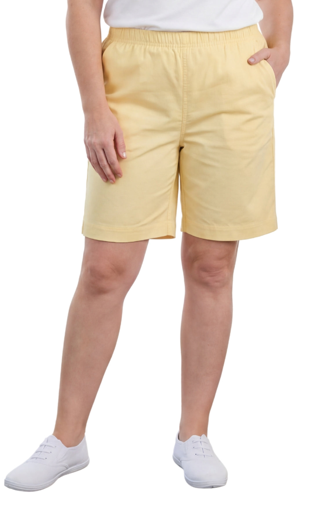 Shorts en jean et twill pour femme – Taille extensible sans fermeture éclair