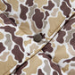 Camo Quilted Button Collar Long Sleeve Puffer Coat