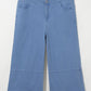 Plus Size Denim Ruffle Hem Wide Leg Jeans