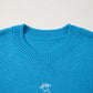 Western Embroidery Drop Shoulder Long Sleeve Pullover Sweater