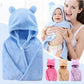 Cotton baby care hooded bath towel
