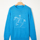 Western Embroidery Drop Shoulder Long Sleeve Pullover Sweater