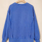 Solid Mineral Wash Split Hem Tunic Sweatshirt