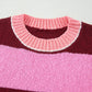 Stripe Drop Shoulder Long Sleeve Knit Pullover Sweater