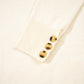 Solid Buttoned Bishop Long Sleeve Crew Neck Sweater