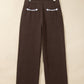 Western Arrow Embroidered Button Fly Straight Leg Jeans