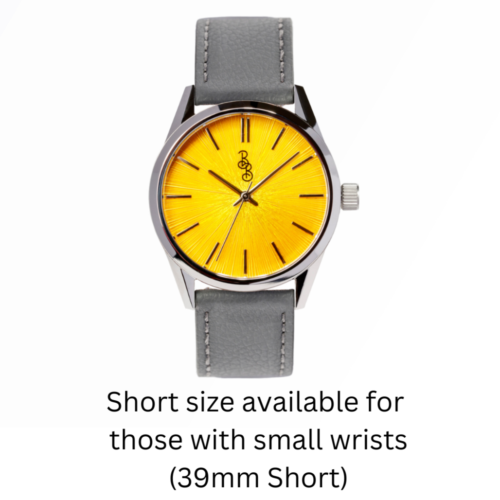 Montre à cadran jaune éclatant