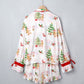 Christmas Bow Tie Long Sleeve Top & Shorts Pajama Set