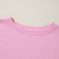 Colorblock Exposed Seam Side Slit Long Sleeve Sweatshirt