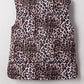 Leopard Quilted Sleeveless Zip Up Puffer Vest