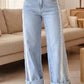 Beau Blue Lace Trim Casual Full-Length Regular Fit Jeans