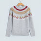 Geometric Fair Isle Raglan Sleeve Sweater