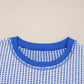 Waffle Knit Exposed Seam Side Slit Long Sleeve Top