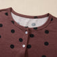 Polka Dot Button Front Long Sleeve Shirt