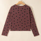 Polka Dot Button Front Long Sleeve Shirt