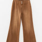 Solid Buttoned High Waist Raw Hem Flare Jeans