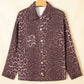 Leopard Denim Patch Pocket Oversized Jacket