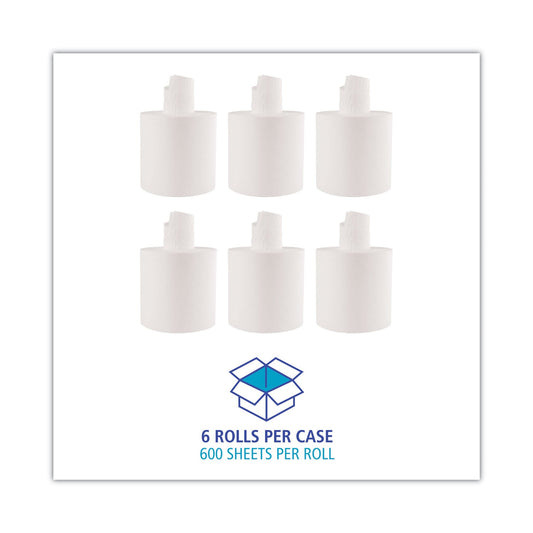 Boardwalk Center-Pull Roll Towels, 2-Ply, 7.6 x 8.9, White, 600/Roll, 6/Carton
