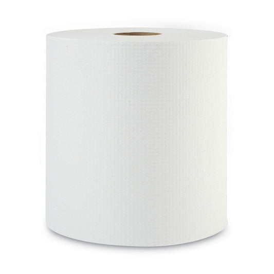 Boardwalk Hardwound Paper Towels, 1-Ply, 8" x 800 ft, White, 6 Rolls/Carton