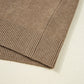 Solid Buttoned Bishop Long Sleeve Crew Neck Sweater
