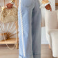 Beau Blue Lace Trim Casual Full-Length Regular Fit Jeans