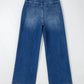 Solid Denim Seam Detail High Waist Jeans
