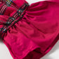 Plaid Collared Bow Tie Ruffle Long Sleeve Blouse