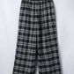 Plaid Frenchy Contrast Drawstring Waist Wide Leg Pants
