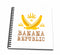 3dRose An emblem made from yellow bananas. A text Banana Republic - Drawing Books (db_351406)