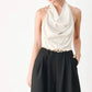 BLACK & CREAM POISE WOVEN JUMPSUIT