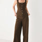 SWEETEST IN SIGHT BROWN PEPLUM TOP