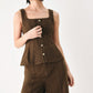 SWEETEST IN SIGHT BROWN PEPLUM TOP