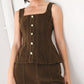 SWEETEST IN SIGHT BROWN PEPLUM TOP