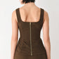 SWEETEST IN SIGHT BROWN PEPLUM TOP