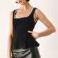 MIDNIGHT GLAM JEWELED VELVET PEPLUM TOP