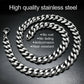 Men's Cuban Link Chain Size 3.6/5/6/7/8/9mm Men's Punk Necklace Stainless Steel Male Fashion Jewelry Gifts for Men