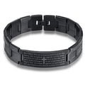 VQYSKO Men's Bracelets Trendy Jesus Christian Cross Stainless Steel Bangle Fashion Jewelry