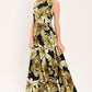 ANTIQUE GOLD BLOOM WOVEN MAXI DRESS