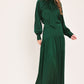FOREST POISE HUNTER GREEN DROP-WAIST TIERED MAXI SKIRT