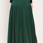FOREST POISE HUNTER GREEN DROP-WAIST TIERED MAXI SKIRT