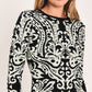 MIDNIGHT MUSE BLACK JACQUARD SWEATER MIDI DRESS