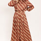 TOFFEE DIAGONAL FLOW WOVEN TOP
