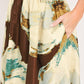 CREAM BOTANIC SWEEP WOVEN CROP TOP AND FULL SKIRT SET