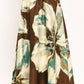 CREAM BOTANIC SWEEP WOVEN CROP TOP AND FULL SKIRT SET