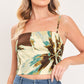 CREAM BOTANIC SWEEP WOVEN CROP TOP AND FULL SKIRT SET
