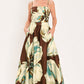 CREAM BOTANIC SWEEP WOVEN CROP TOP AND FULL SKIRT SET